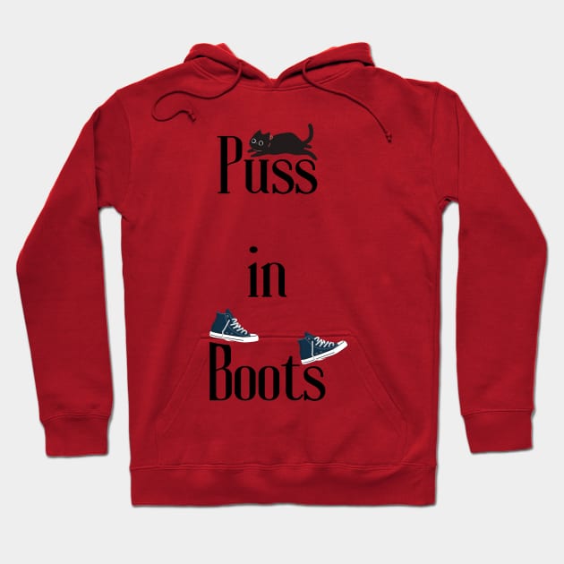 Puss In Boots modern text Hoodie by Micapox
